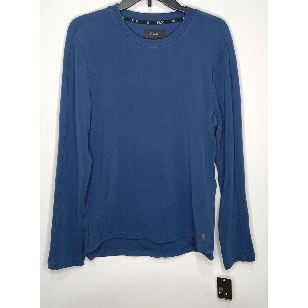 FLX Men's Active Urban Commuter Sweater Blue Long Sleeve Size Small NEW